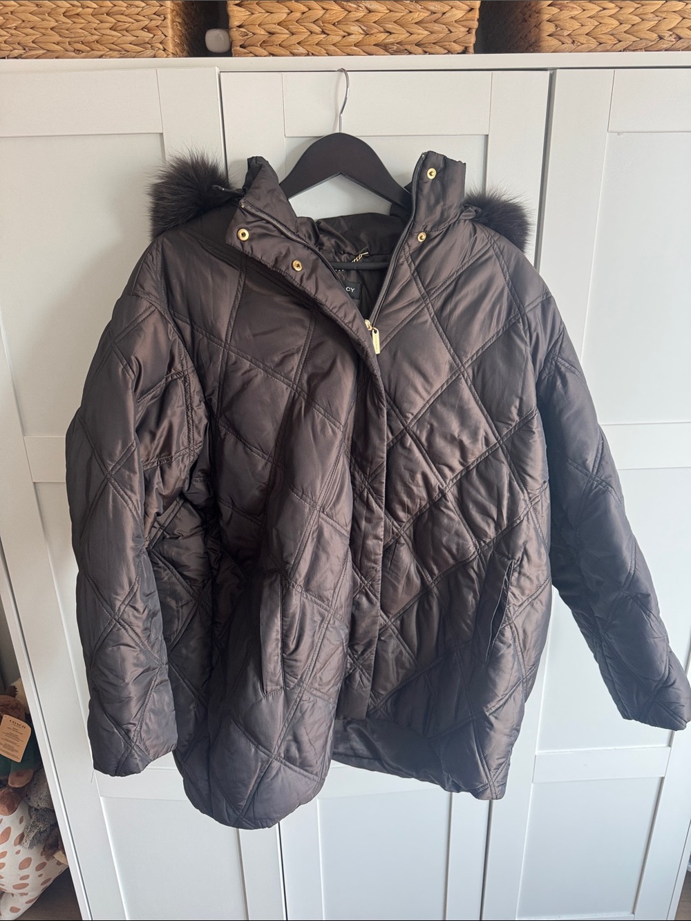 Ellen Tracey Brown Quilted Puffer Jacket